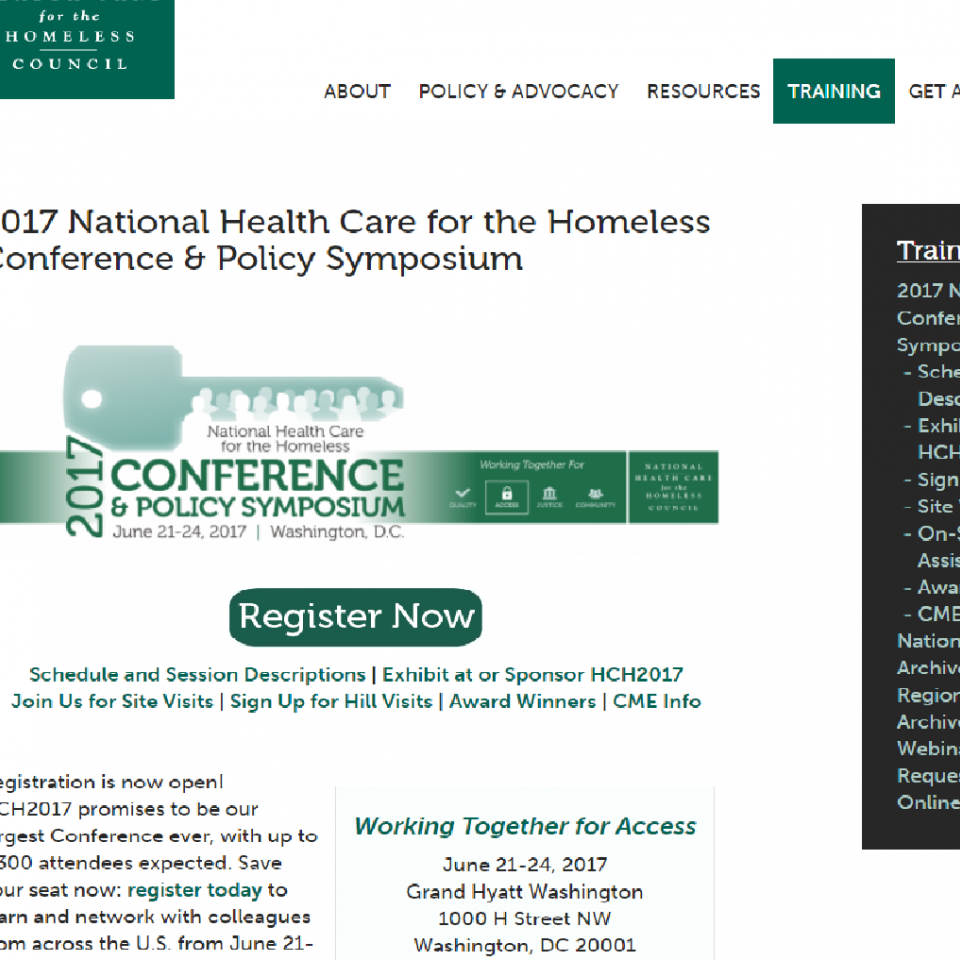 The 2017 National Health Care for the Homeless Conference is here